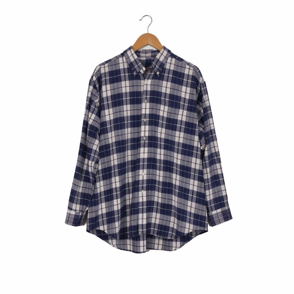 Men's Blue Plaid Shirt